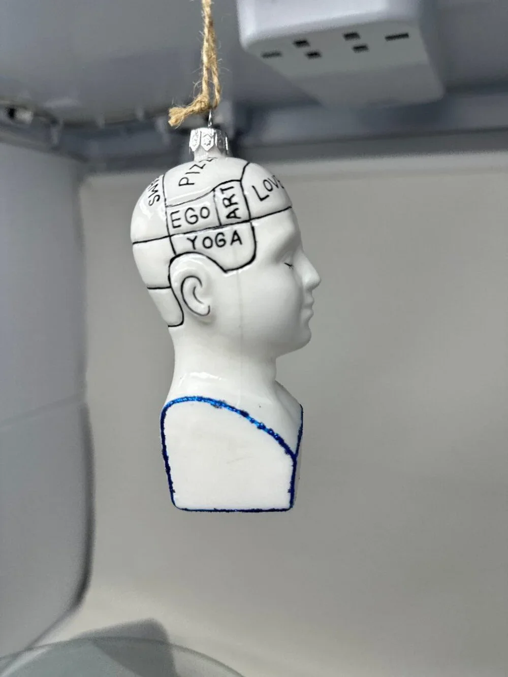 Cody Foster Phrenology Head Glass Christmas Ornament GO-2958 Yoga Art Love Rare